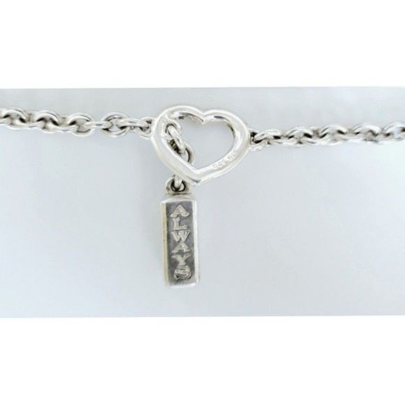 Diamond Bradford Exchange 925 Sterling Silver Charm Heart Bracelet 8" - Picture 9 of 14